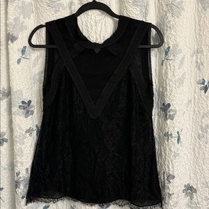 Yigal Azrouel Black Lace Detail Top